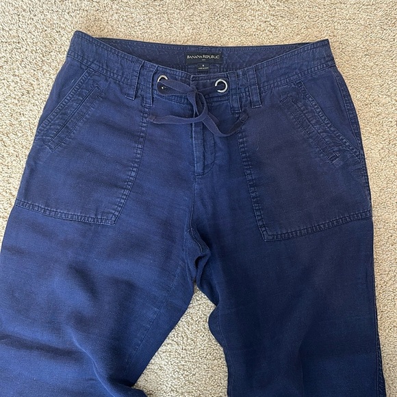 Banana Republic size 8 linen Women's Navy Wide-Leg Jeans - Picture 6 of 6